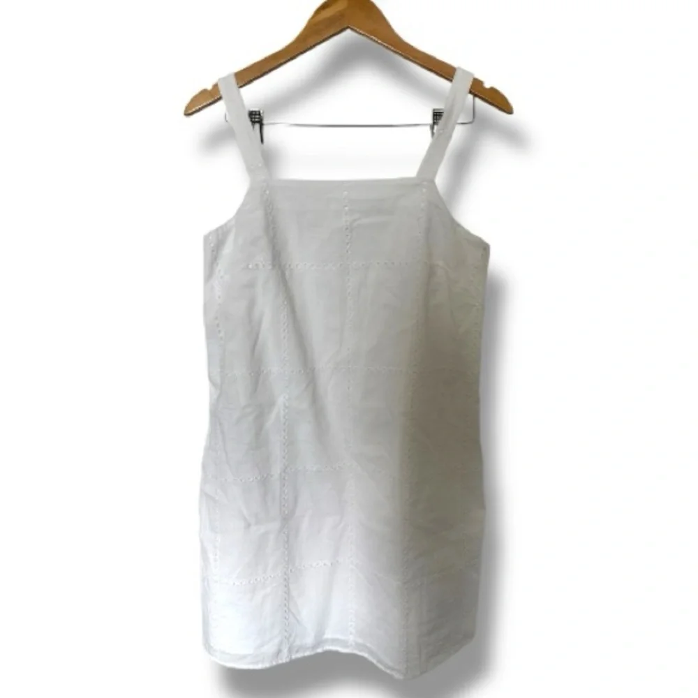 Banana Republic White Eyelet Mini Dress Small | 100% Cotton | Side Zip Summer - Picture 1 of 5